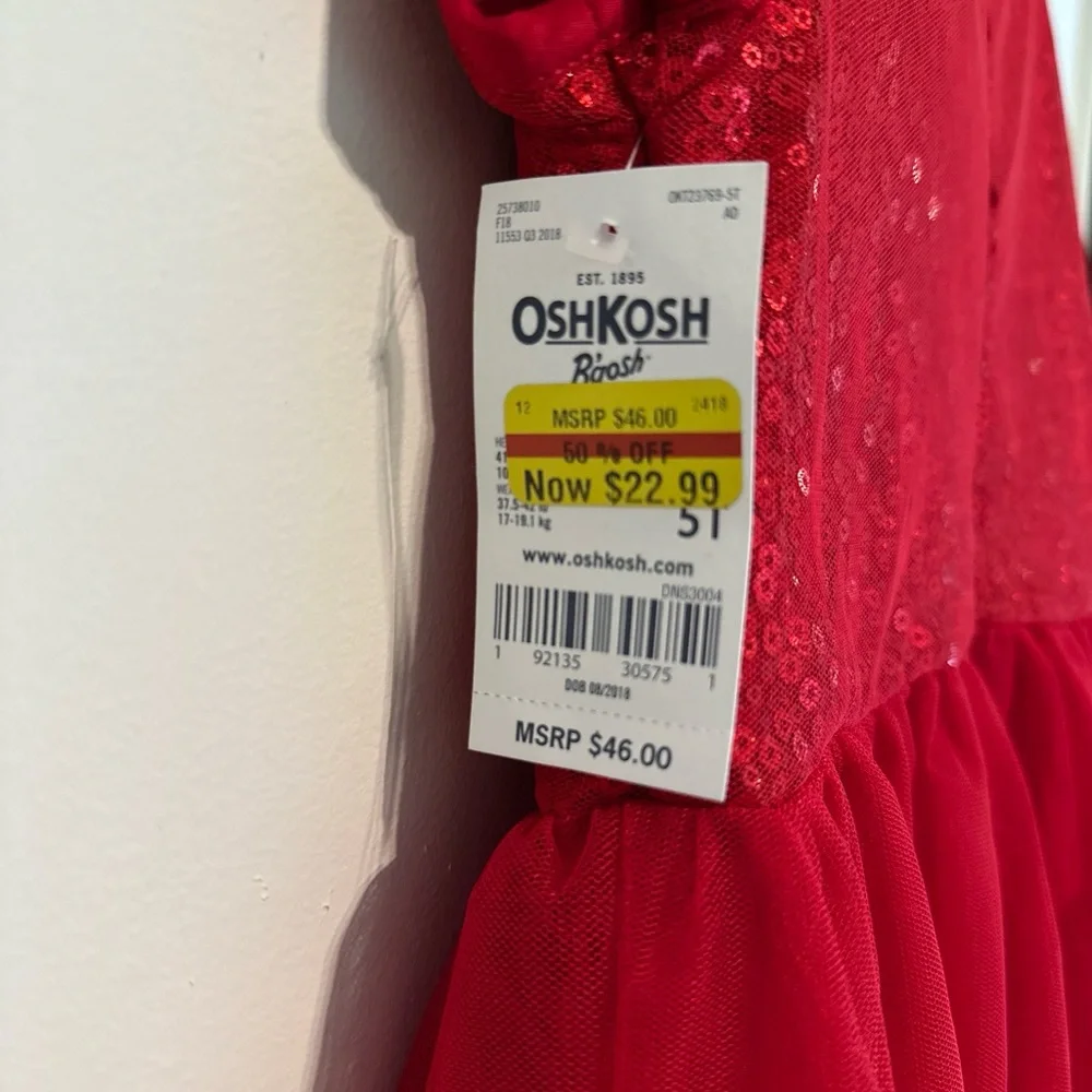 Osh Kosh Bgosh Sparkling Red Sequin Dress
